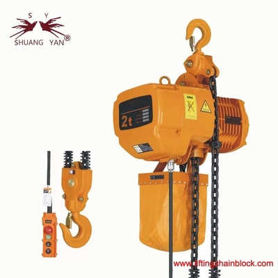 2 toneladas / 19,6 kN Equipamento de elevação de cadeia elétrica 220V-440V com comando de interruptor ou com controlo remoto