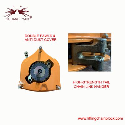 19.6kN Vital Double Ratchet Pawls Manual Chain Block Hoist 2000 kg com G80 Alloy Steel Load Chain