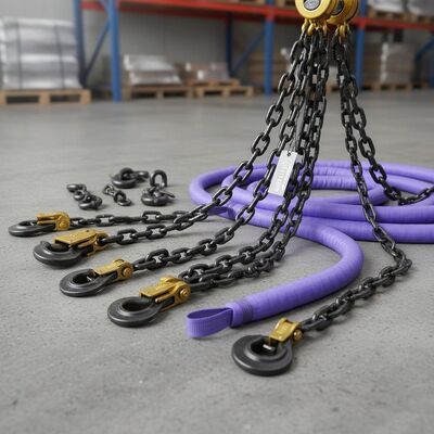 G80 Chain Lifting Chain Slings Produtos versáteis de arremesso redondo adequados para várias necessidades de manuseio e elevação de materiais