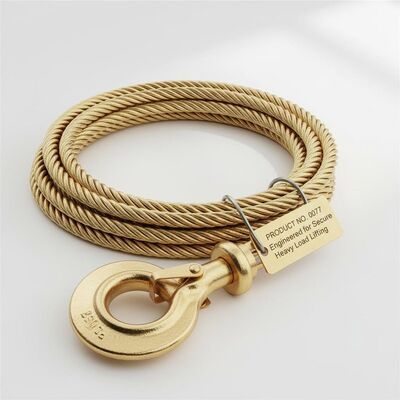 Ouro galvanizado com curvatura de ligação de gancho para baixo Slings de elevação de guindastes Produto n.o 0077 Slings de corda de arame projetados para e seguros de elevação de cargas pesadas